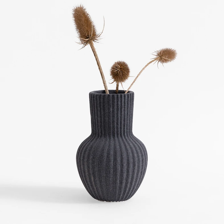 Černá keramická váza 19,8 cm