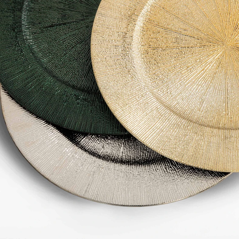 Talerz dekoracyjny złoty 33 cm Dekorační zlatý talíř 33 cm