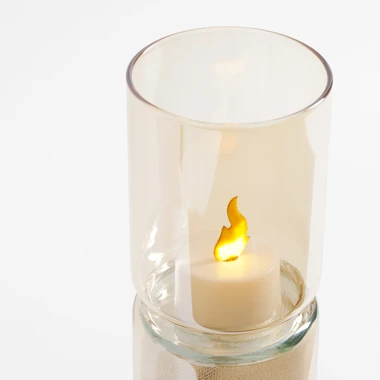 Dekorace LED amber svíčka 18,3 cm