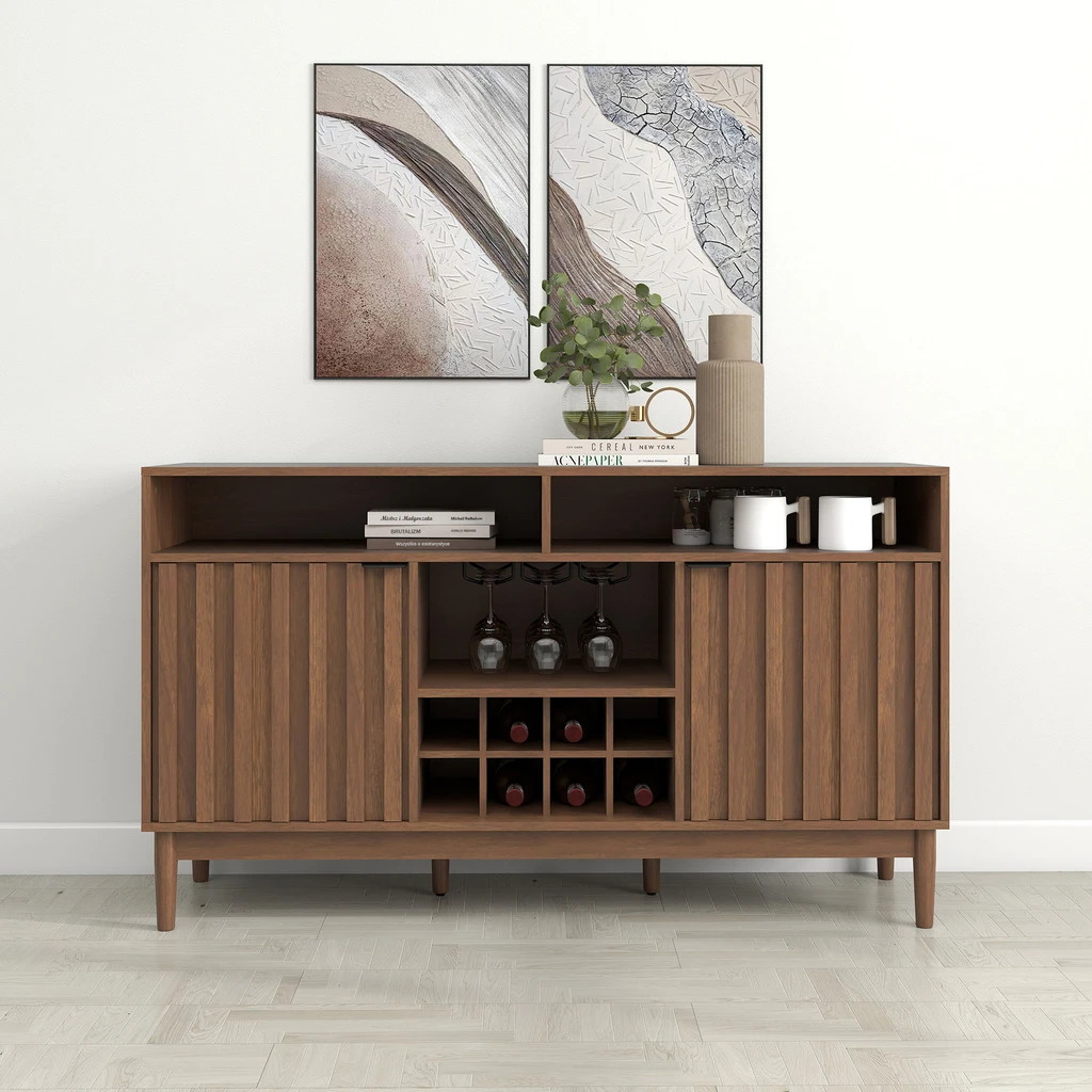 Aranżacja nowoczesnego pomieszczenia z komodą z barkiem