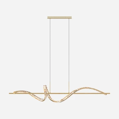 Zlaté LED stropní svítidlo ve tvaru stuhy ATHESA s dálkovým ovládáním