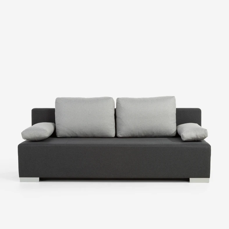 Třímístná rozkládací pohovka BORGO černo-šedá