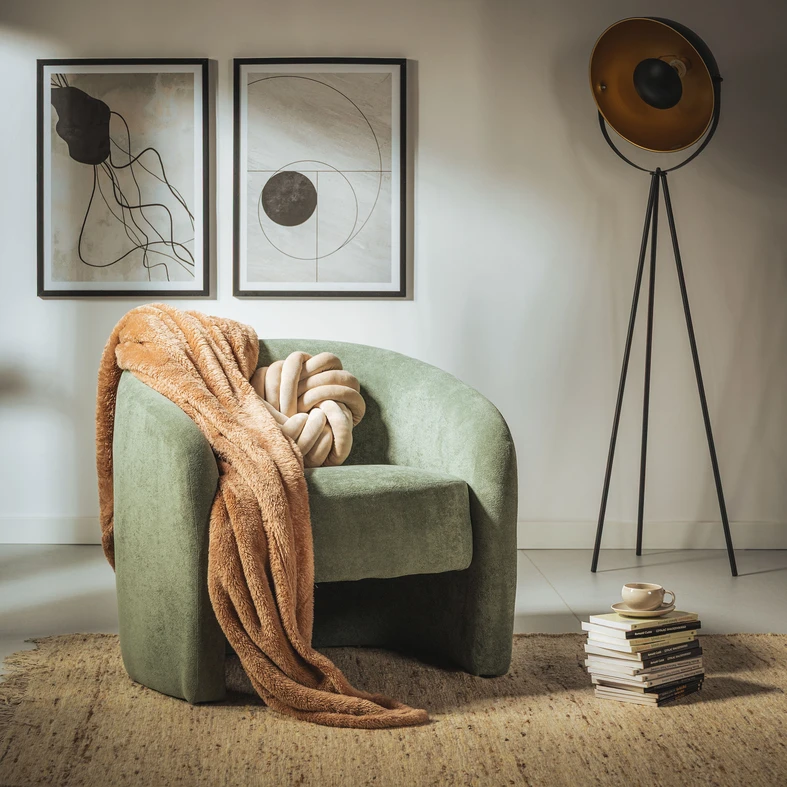 Černo-zlatá loftová stojací lampa LARC