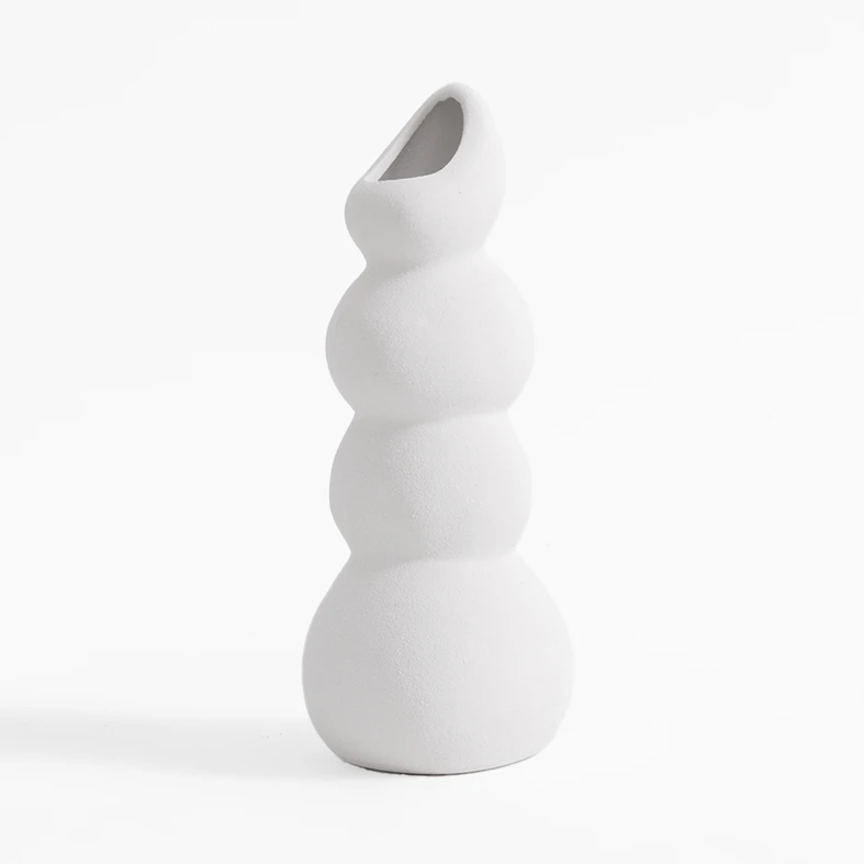 Bílá váza sněhulák 24,2 cm