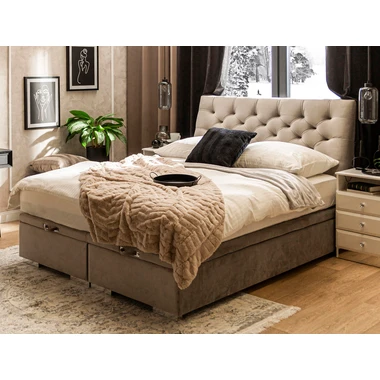 Postel boxspring s prošívaným čelem DAPHNE 160x200 cm