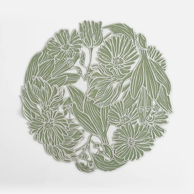 Kulaté prostírání zeleno-stříbrné 38 cm