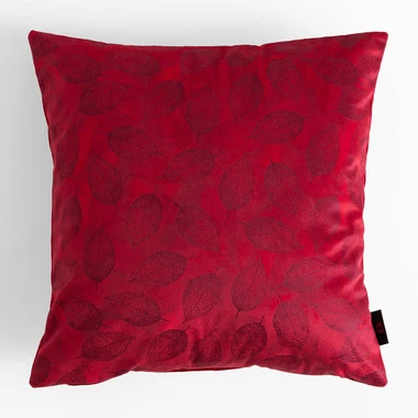 Červený povlak na polštář s listy AURIR 45x45 cm