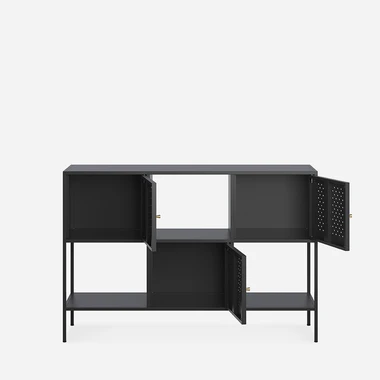 Černý matný kovový regál BOLDO