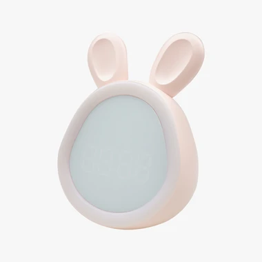 Budík s displejem LED MARY'S růžový ZAJÍČEK