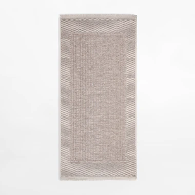 Koberec bouclé s třásněmi ORIA, béžový, 70x140 cm