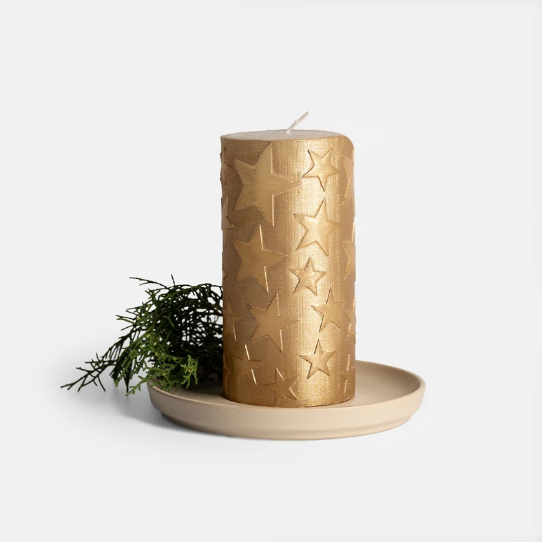 Svíčka HVĚZDA champagne 6,5x14 cm