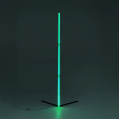 Hudební stojací lampa LED RGB černá s dálkovým ovládáním.