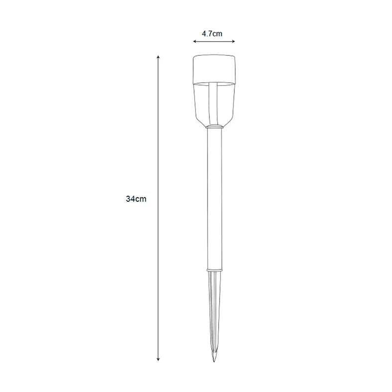 Lampa outdoorowa solarna IP44 srebrna - wymiary.