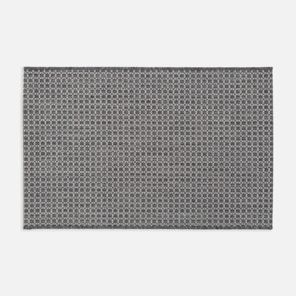 Kostkovaný koberec PIATTO, šedý, 60x90 cm
