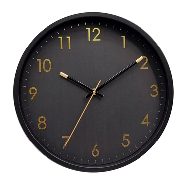 Černé nástěnné hodiny 30,5 cm