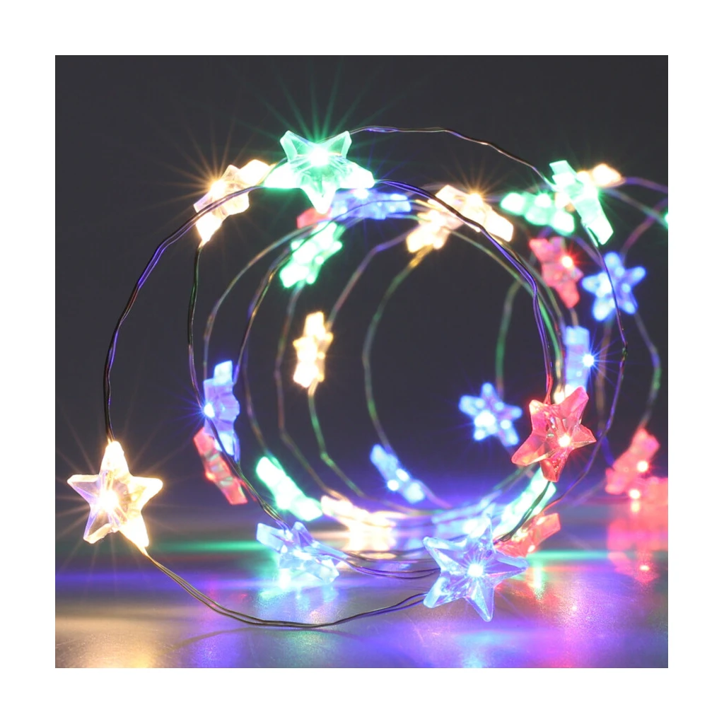 LED světýlka na vánoční stromek hvězdy 20 ks, multicolor