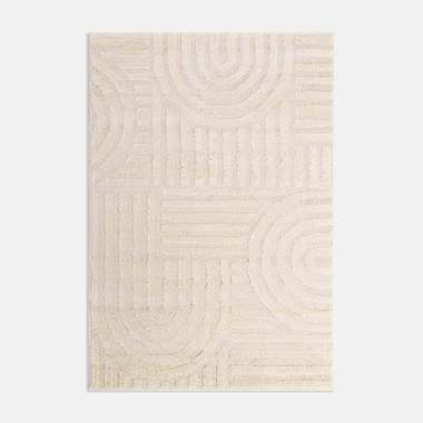 Geometrický koberec MONTY 120x170 cm, bílo-krémový