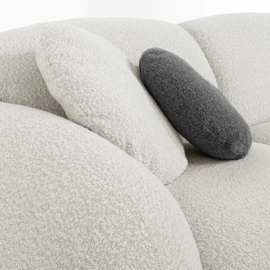 Pohovka s polštáři GLOBE krémově šedá