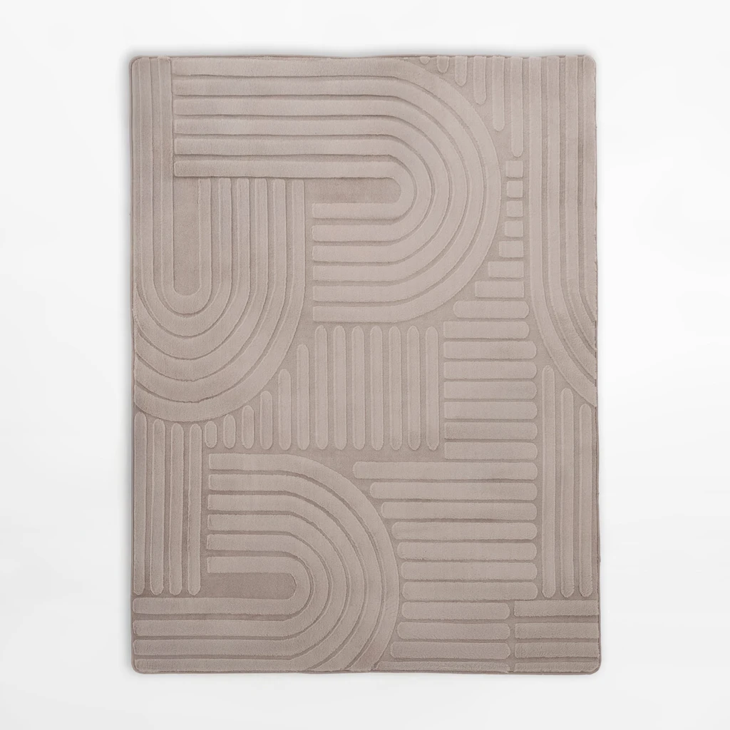 Geometrický koberec MALAGA 3D, taupe, 120x160 cm
