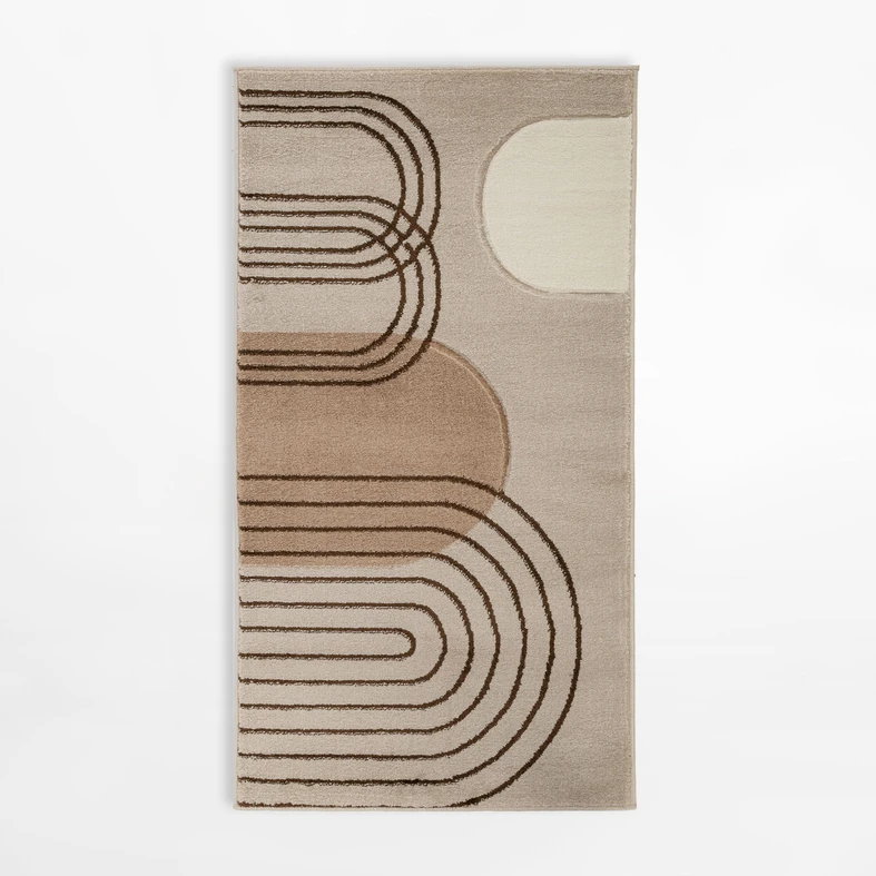 Koberec art déco béžový MILLEY 80x150 cm