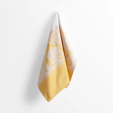 Bílo-žlutá kuchyňská utěrka na mytí z egyptské bavlny ANKARA 50x70 cm