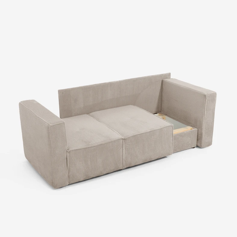 Sofa LUSO – miejsce, gdzie popołudniowy spokój spotyka się z wygodą i ciepłem beżowych tonów.