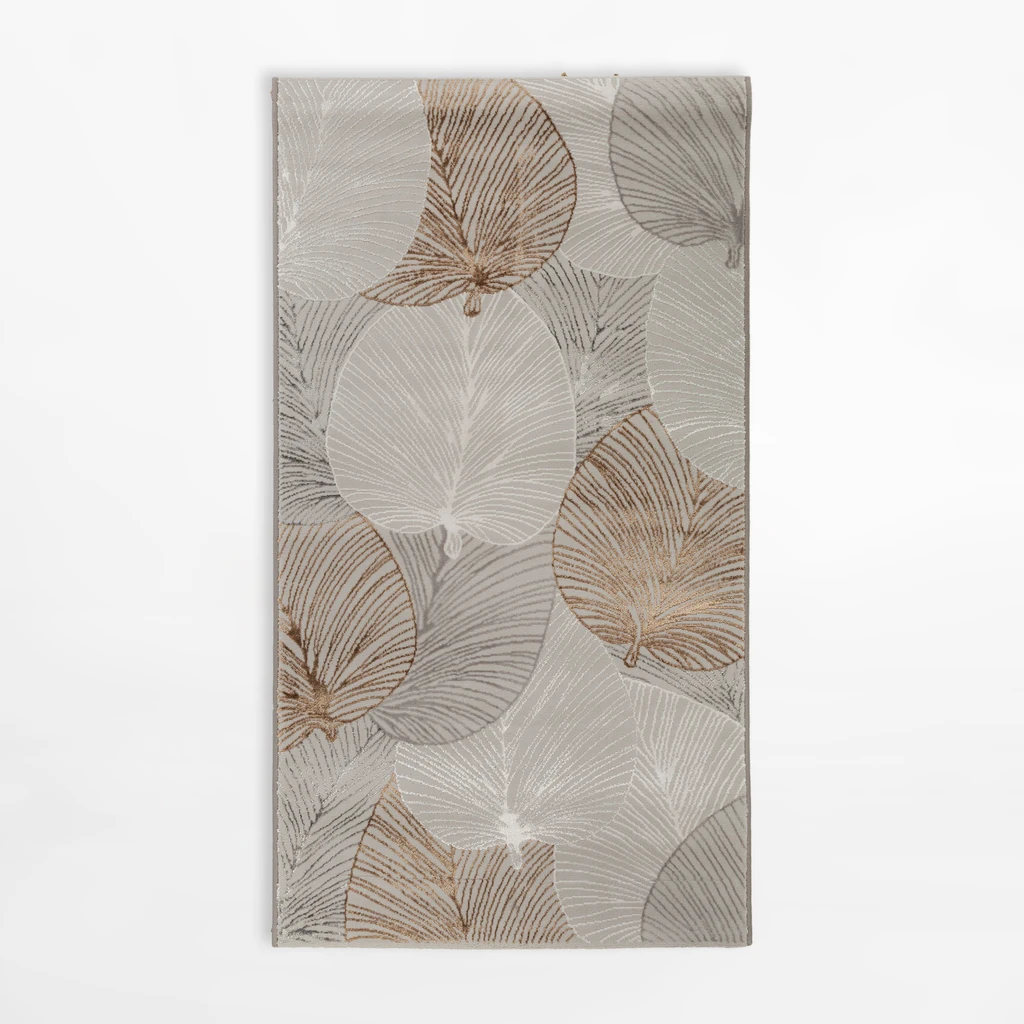 Moderní koberec s listy, 80x150 cm