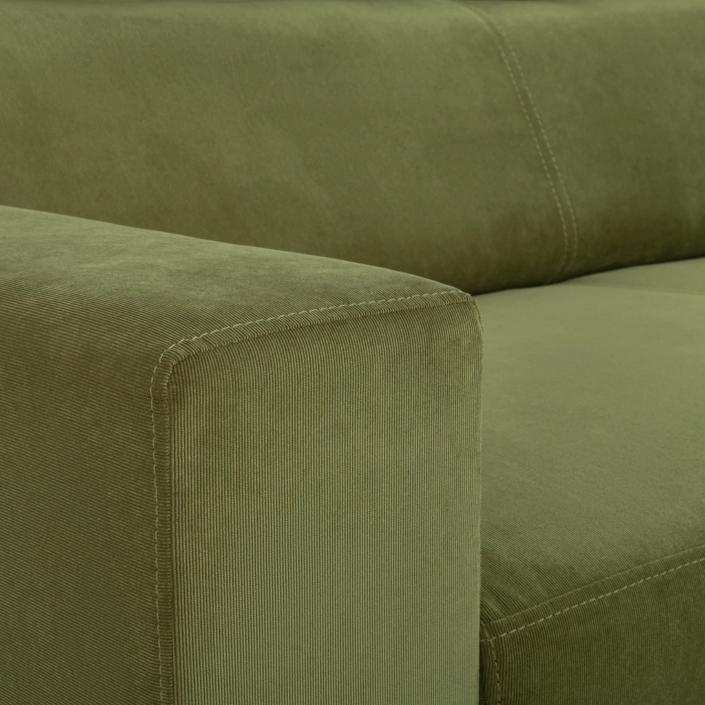 Rozkládací rohová sedací souprava olivově zelená MATRIX univerzální