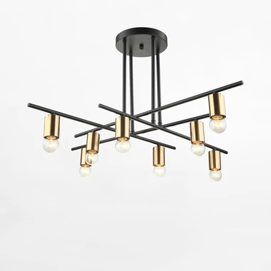 Černo-hnědé stropní svítidlo NORMANI 8