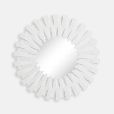 Kulaté zrcadlo 50x50 cm bílý rám