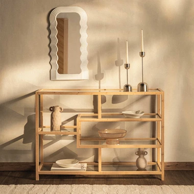 Regál z bambusového dřeva HORO 79 cm