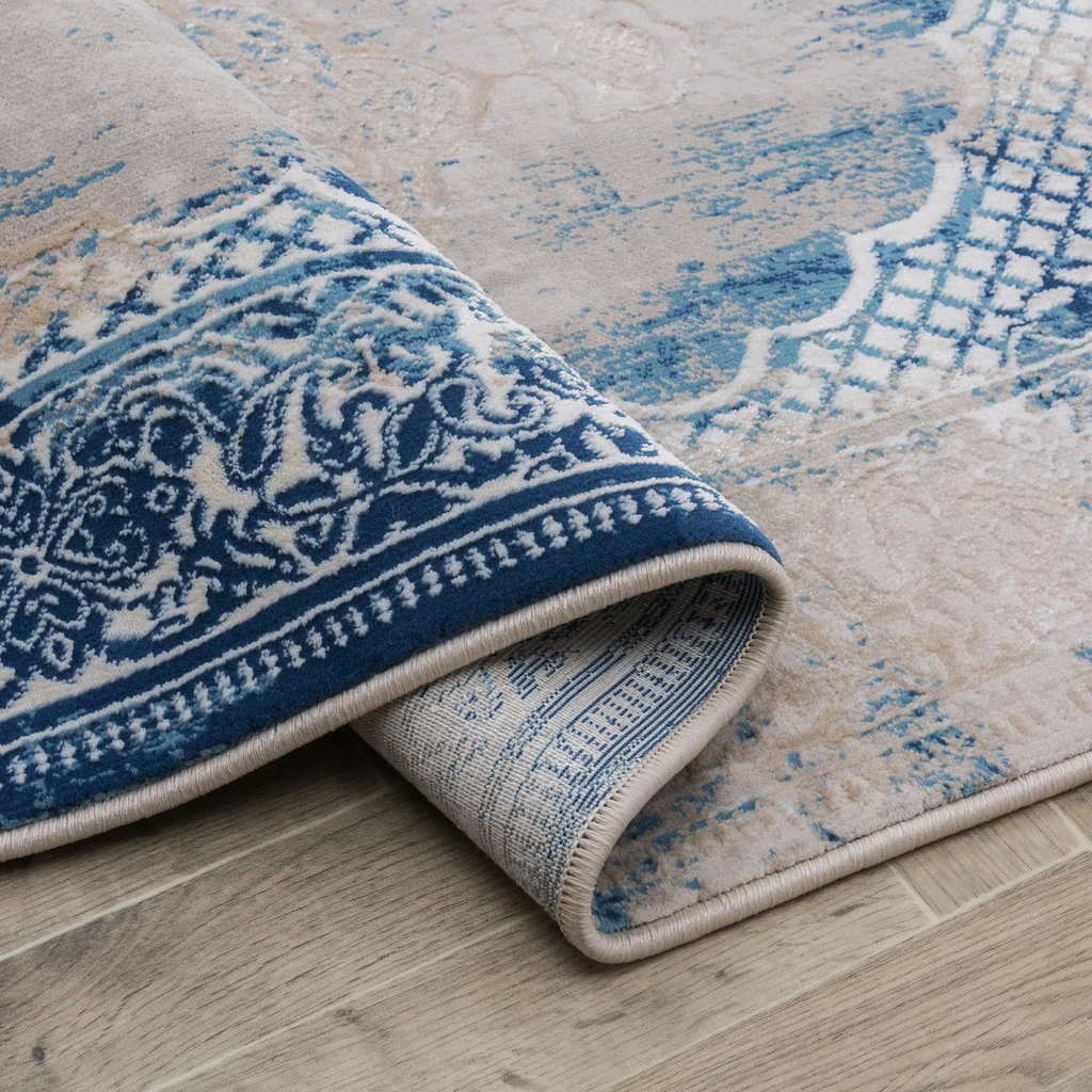 Koberec s orientálním vzorem modrý ALMERA 80x140 cm